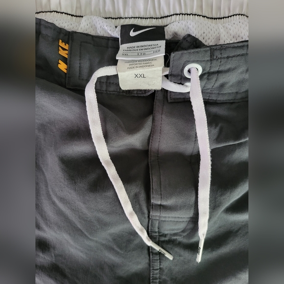Men's Nike XXL 2XL Gray White Orange Gold Lined Swimsuit Drawstring Retro - Picture 3 of 3